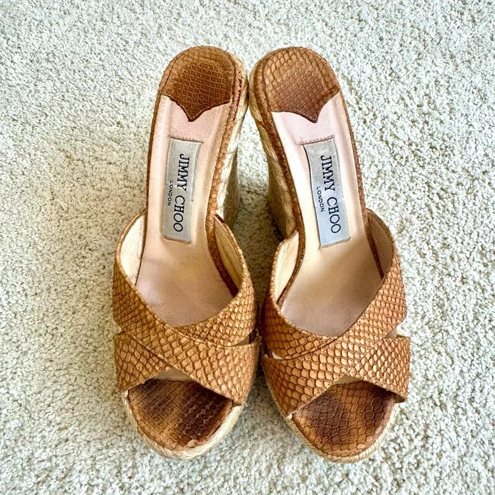 Jimmy Choo Tan Phyllis Wedges